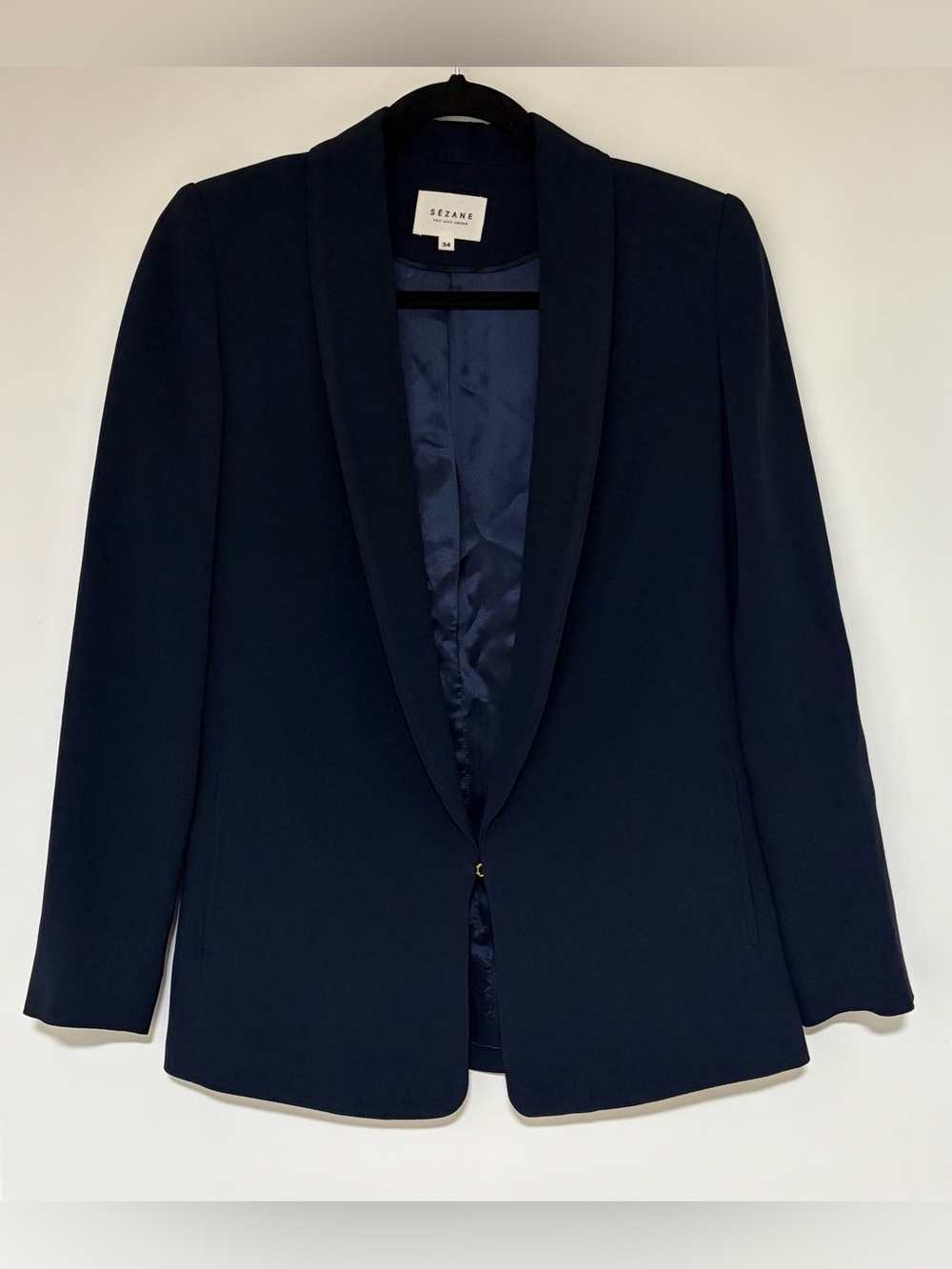 Sezane Women’s Navy Blue Sarina Blazer Jacket Size 34/ US 2